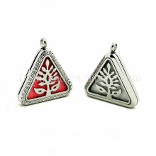 wholesales high polishing triangle shaped enamel funeral pendant free essential oil diffuser necklace just pay